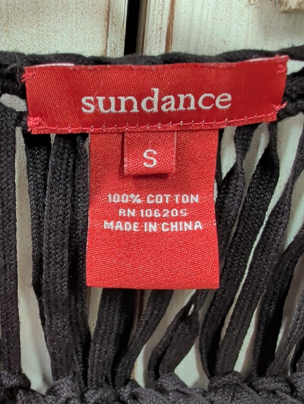 Sundance, Black Fringe Vest. Small - Picture 3 of 6
